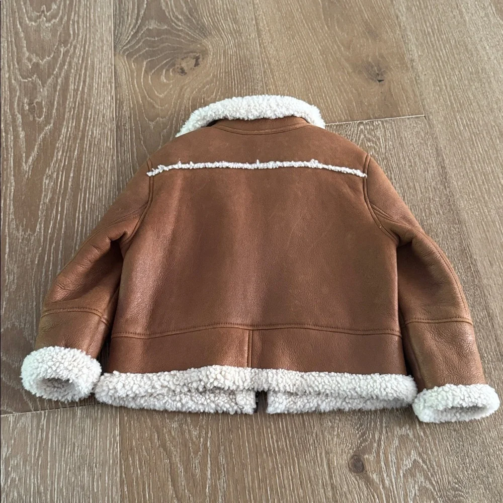 Bonpoint Kids Shearling Aviator Jacket  Size 4